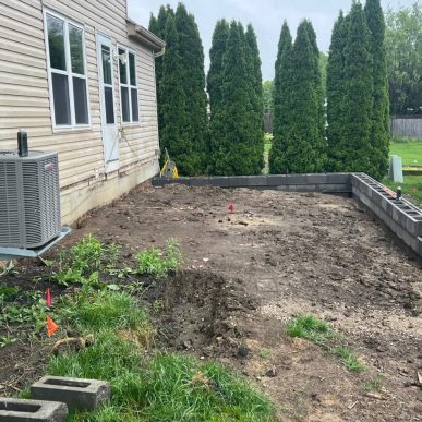 Fresh soil grading for residential landscaping project in Saint Charles Missouri